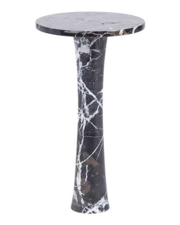 14x24in Zebra Solid Marble Table | TJ Maxx