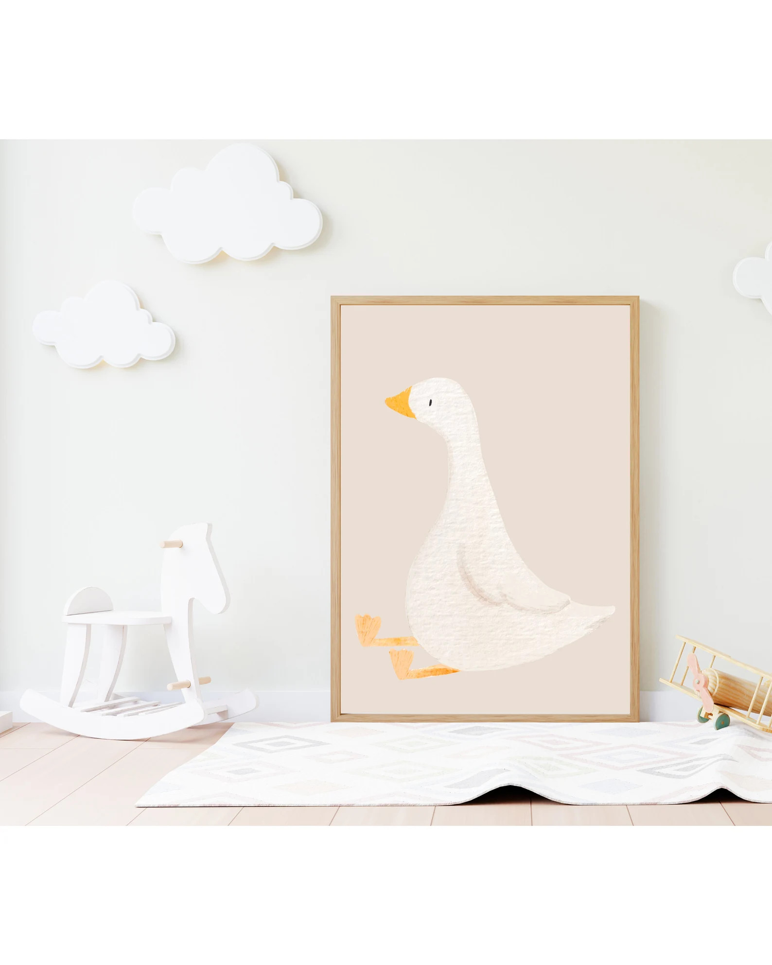 Silly Goose Wall Art, Goose Nursery Decor, Earth Tone Nursery Prints, Baige Nursery Decor, Childr... | Etsy (US)