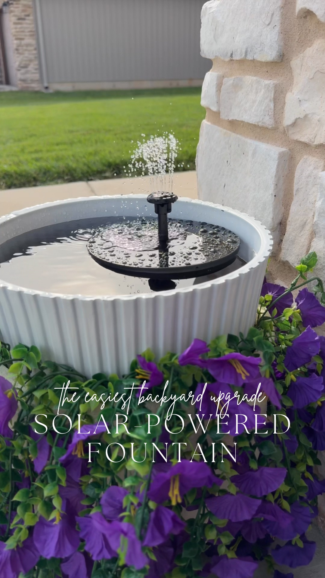 One of my favorite little DIY projects lately! I started with a simple flower pot, added faux florals for a little color and texture, and finished it off with a solar fountain. The gentle water feature adds the prettiest movement and sound, making the whole arrangement feel so much more elevated.

#LTKHome
