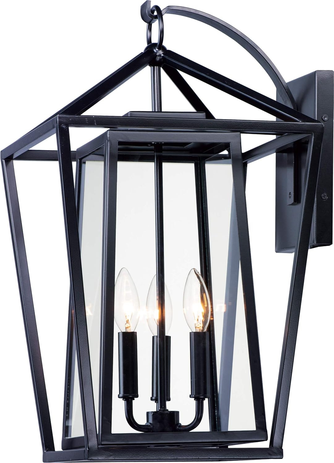 Maxim Lighting Artisan 3-Light Outdoor Wall Sconce | Black Finish | Clear Glass Shade | Modern Outdoor Wall Sconce for Entryways and Patios | Wet-Location Rated | 3176CLBK | Amazon (US)