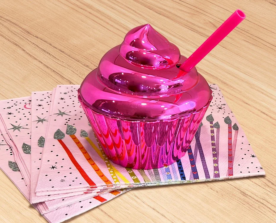 Strictly Fancy Plastic Pink Cupcake Tumbler, 1 Piece | Walmart (US)