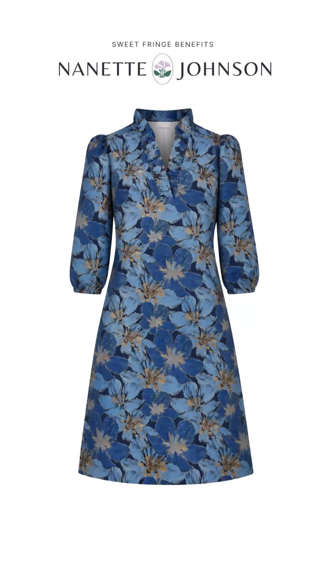 This blue floral dress has become a best seller, and I can understand the appeal. The beautiful print has plenty of personality, while the simple shape keeps it from feeling fussy 

 #LTKOver40 #LTKWedding #LTKootd