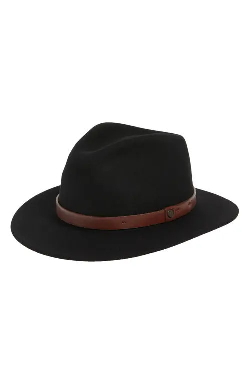 Brixton Messer Fedora Hat in Black at Nordstrom, Size Large | Nordstrom