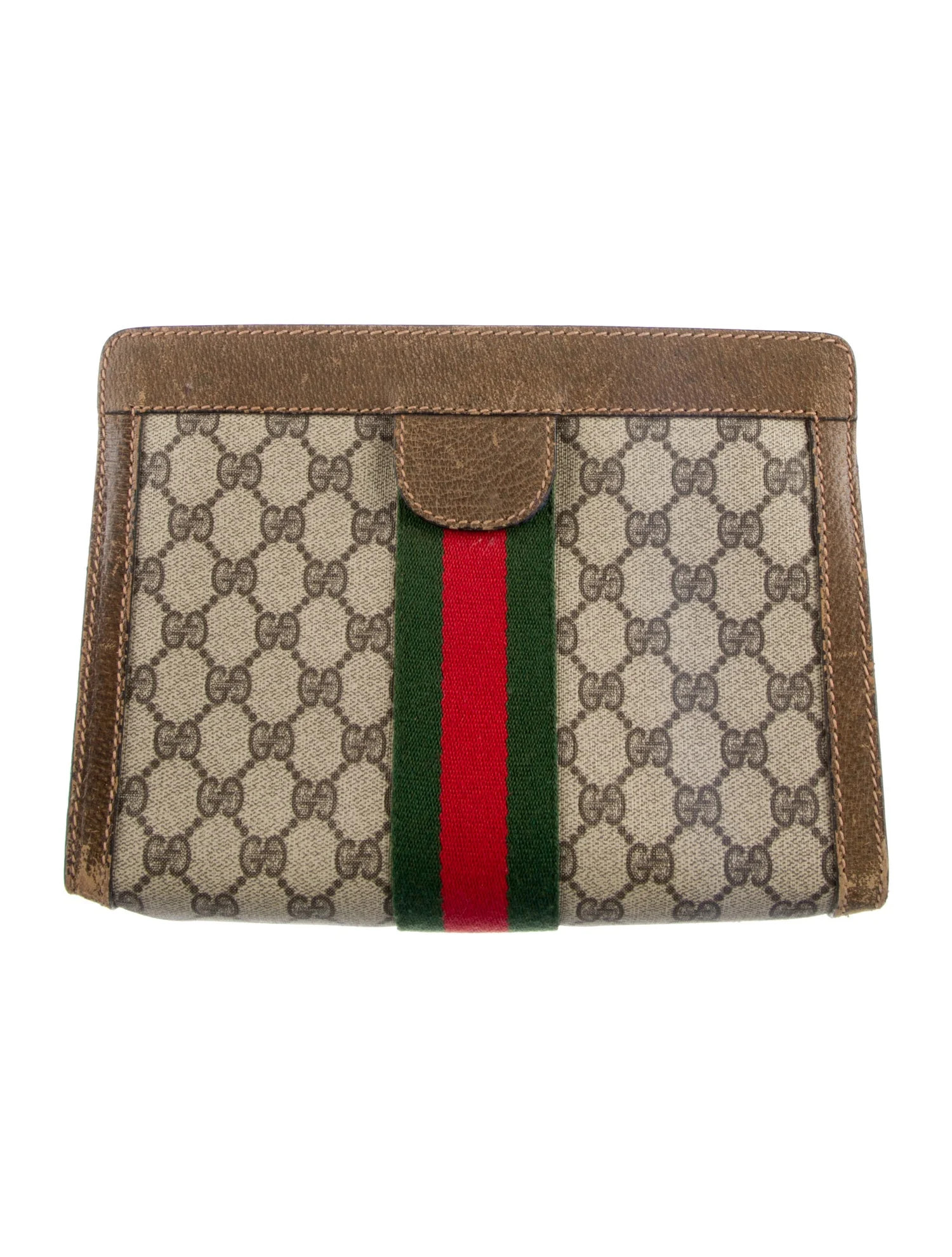 GG Supreme GG Supreme Sherry Line Clutch Bag | The RealReal