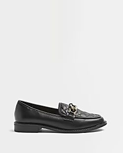 Black chain detail loafers | River Island (UK & IE)