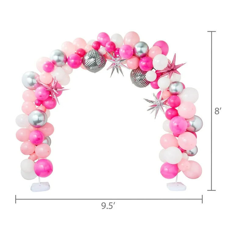 Pink/Silver/White Disco Balloon Arch, 131 Pieces, by Way To Celebrate | Walmart (US)