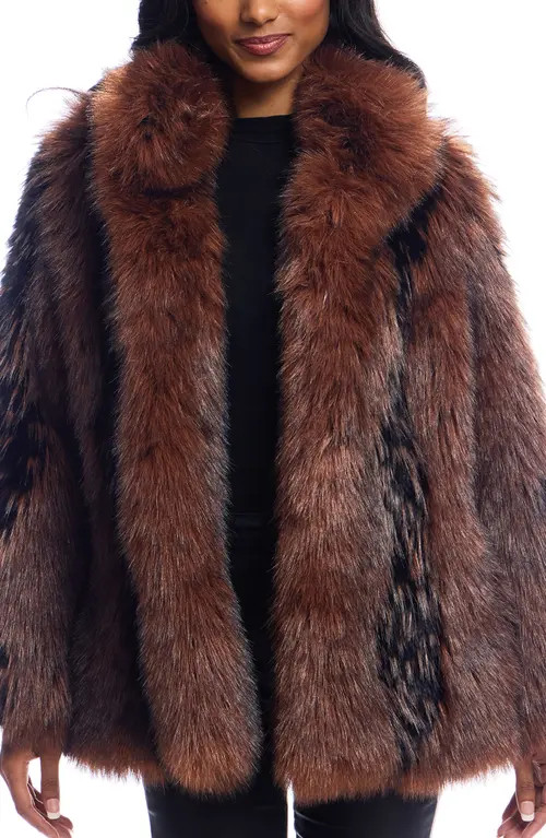 DONNA SALYERS FABULOUS FURS Foxy Favorite Faux Fur Coat in Chocolate Fox at Nordstrom, Size Small | Nordstrom