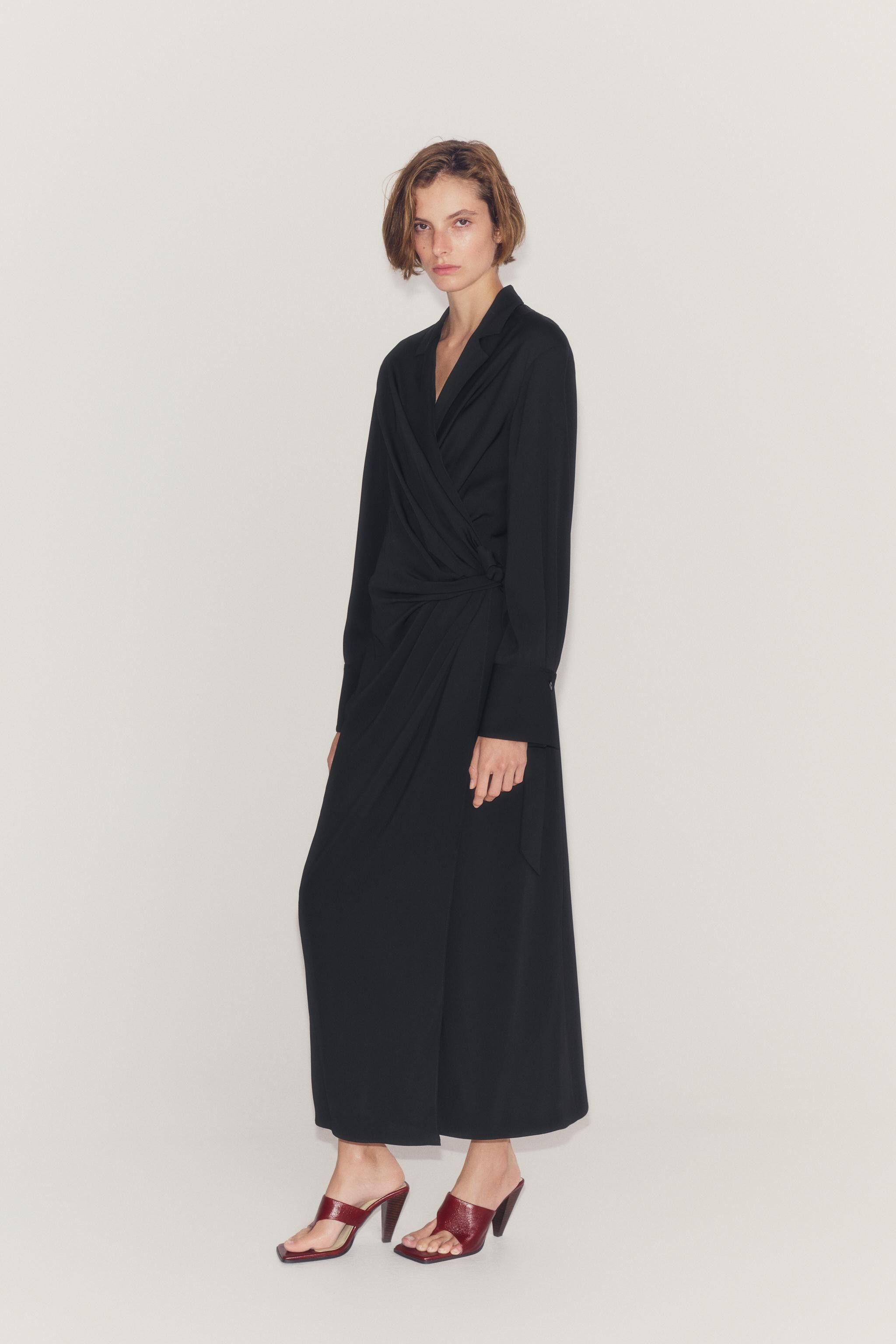 ZW COLLECTION SATIN KNOT DRESS | Zara US