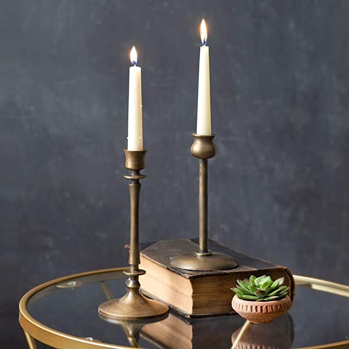 The CTW Home Collection - Set of Two Brass Taper Candle Holders | Amazon (US)