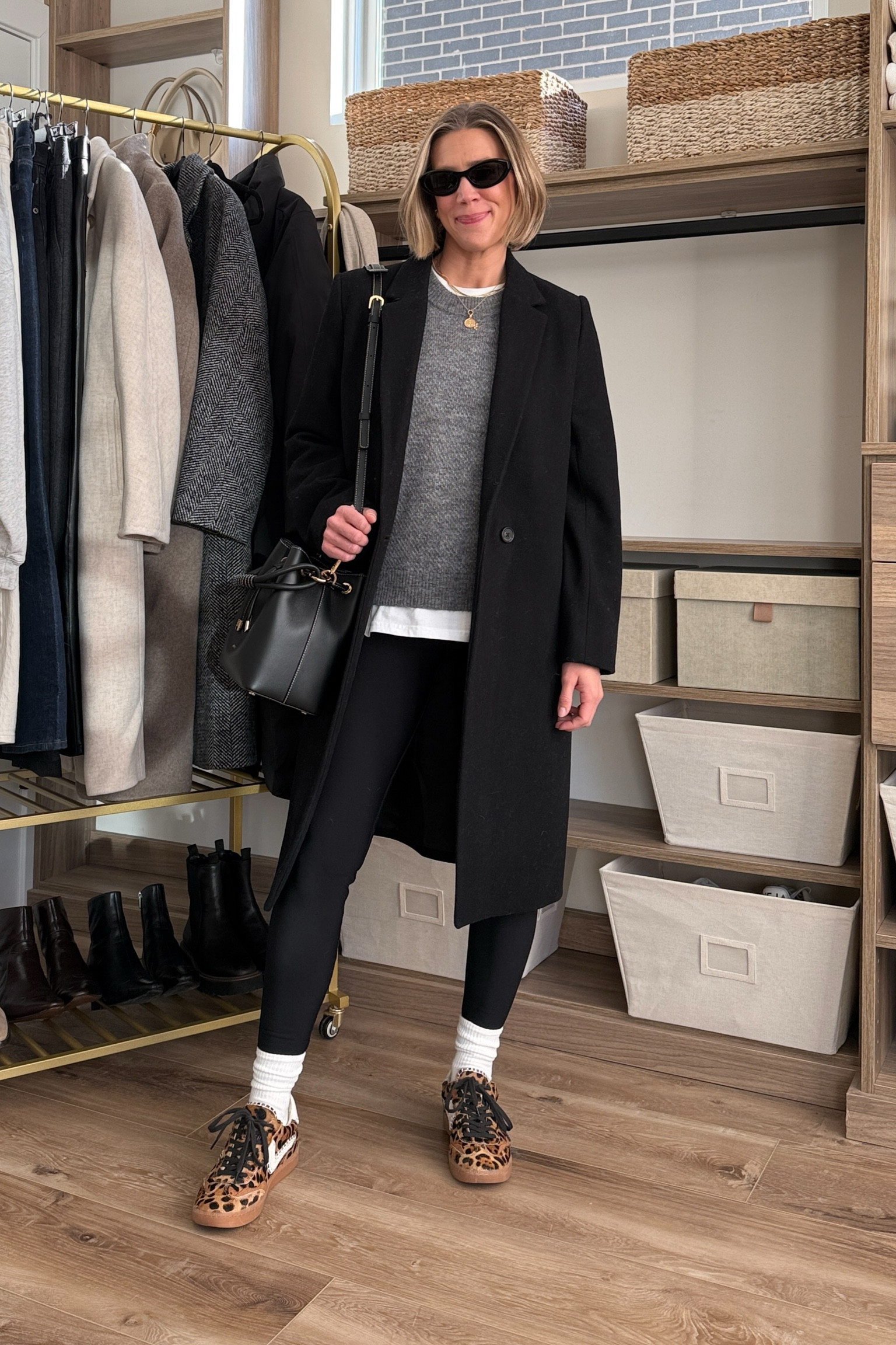 Wearing small fleece lined leggings, small tee, large sweater (sized up), small wool coat, sneakers tts 

#LTKStyleTip #LTKFindsUnder100 #LTKFindsUnder50