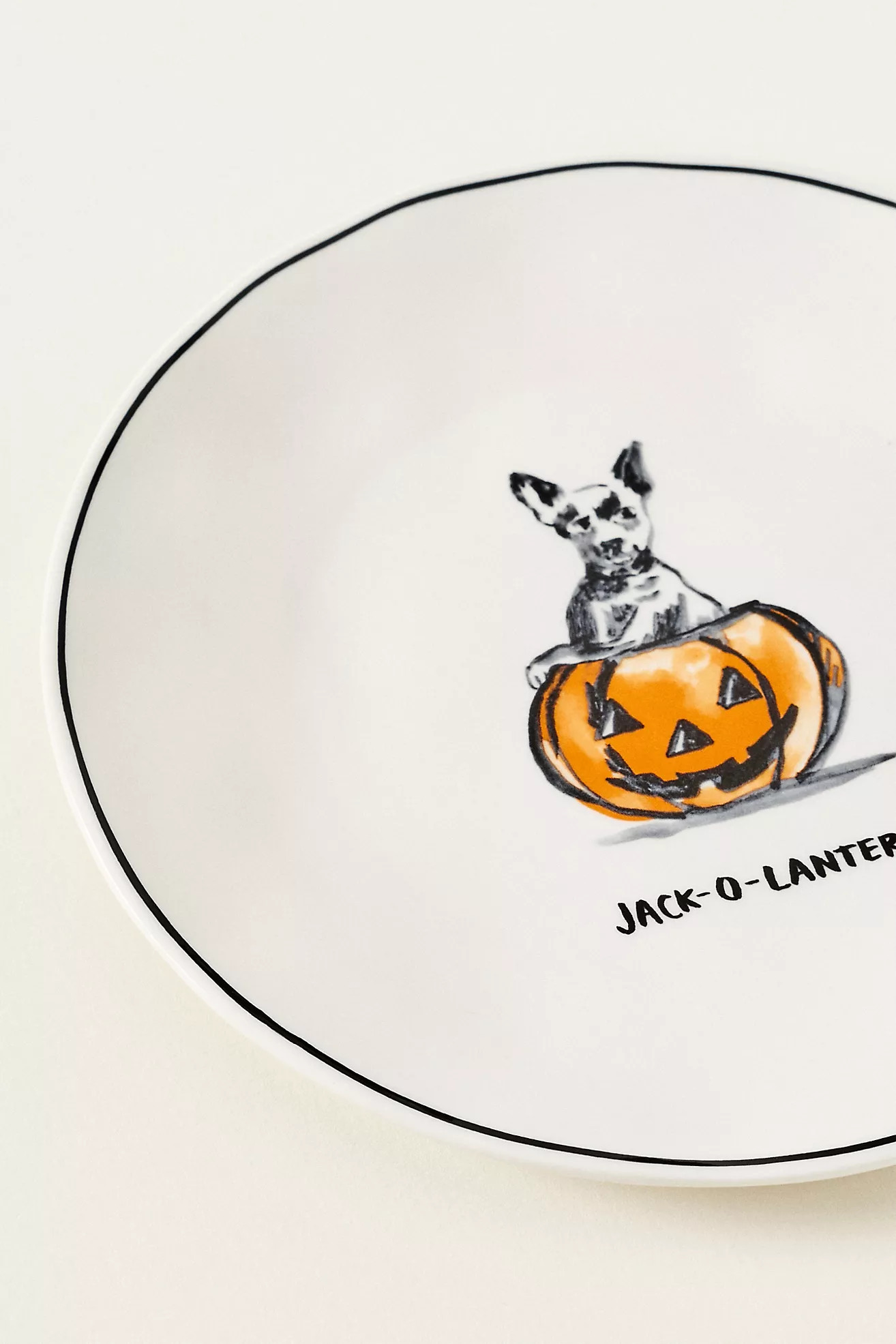 Molly Hatch Stoneware Halloween Dog Dessert Plate | Anthropologie (US)