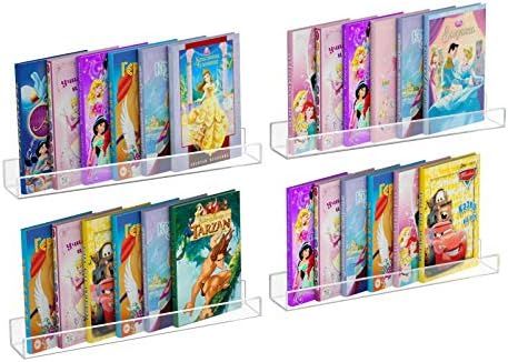 NIUBEE 24" Premium Acrylic Floating Nursery Kids Bookshelf Wall Ledge Shelf, Clear Invisible Spice R | Amazon (US)