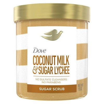 Dove Beauty Body Sugar Scrub - Coconut Milk & Sugar Lychee - 15oz | Target