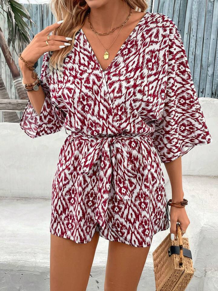 SHEIN VCAY Women's Casual Printed Jumpsuit, Random Print | SHEIN | SHEIN