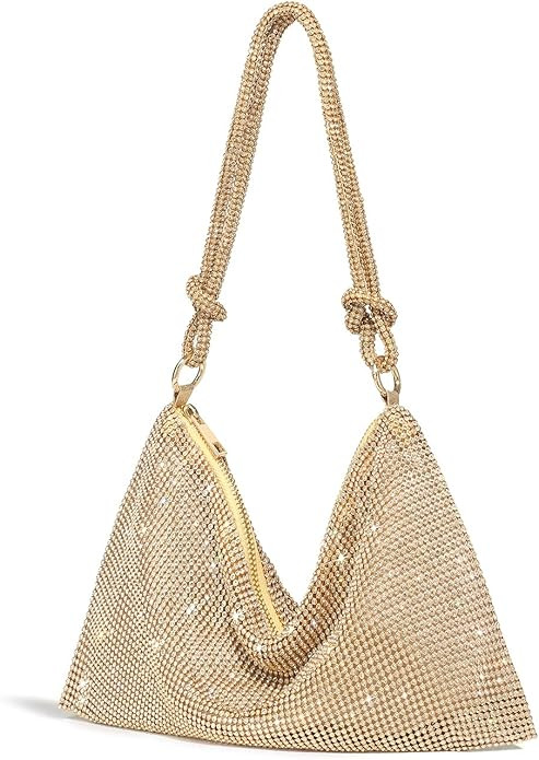 YUWITA Rhinestone Evening Handbag Purse Small Hobo Shoulder Bag for Women | Amazon (US)