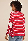 Striped Heart Elbow Patch Mixer Tee | Maurices