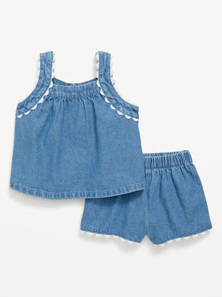Sleeveless Denim Top and Shorts Set for Baby | Old Navy (US)