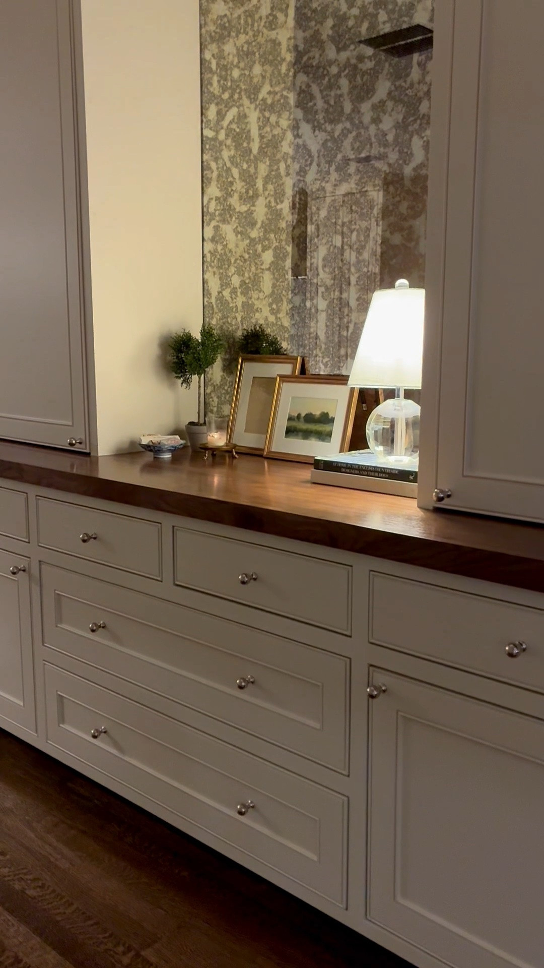 Cozy evening! My cabinet color is Ballet White by Benjamin Moore!