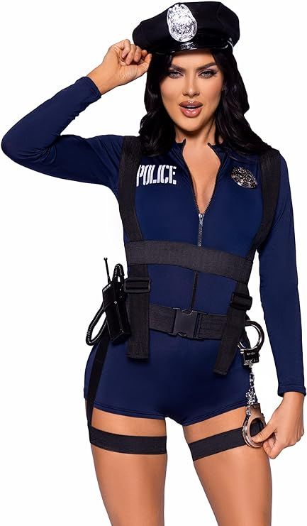 Leg Avenue Women's 6 Pc Handcuff Hottie Cop Costume | Amazon (US)