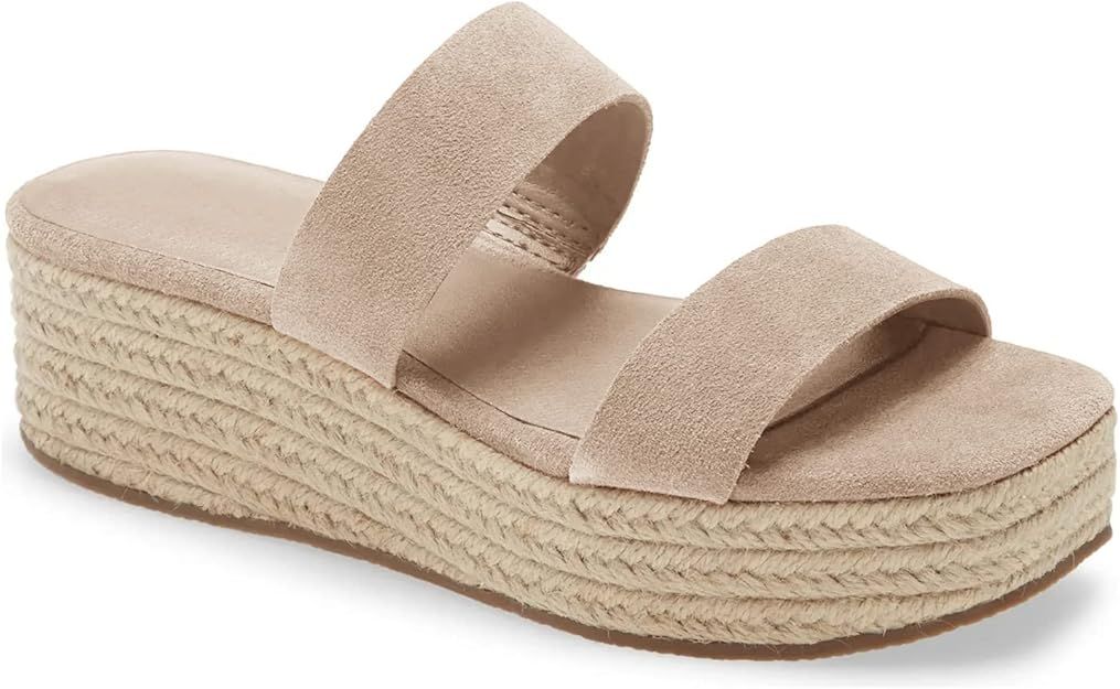 PiePieBuy Womens Wedges Espadrilles Two Straps Platform Sandals Open Toe Slip on Summer Shoes | Amazon (US)