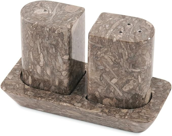 Radicaln Marble Salt and Pepper Shakers Set with Tray for Kitchen Table | Amazon (US)