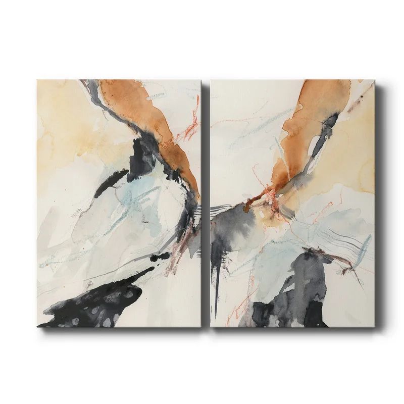 Efflux I - 2 Piece Wrapped Canvas Painting Set | Wayfair North America