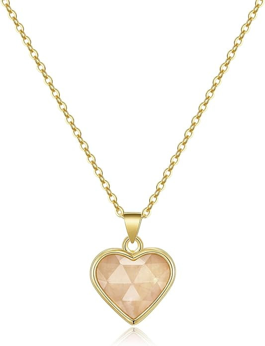 KissYan Healing Crystal Necklace, 14K Gold Plated Natural Energy Stone Pendant Necklace Reiki Qua... | Amazon (US)