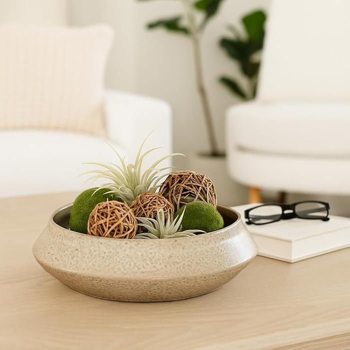 Decorative Terracotta Bowl with Textured Finish for Coffee Table - Modern Centerpiece Table Decor... | Amazon (US)