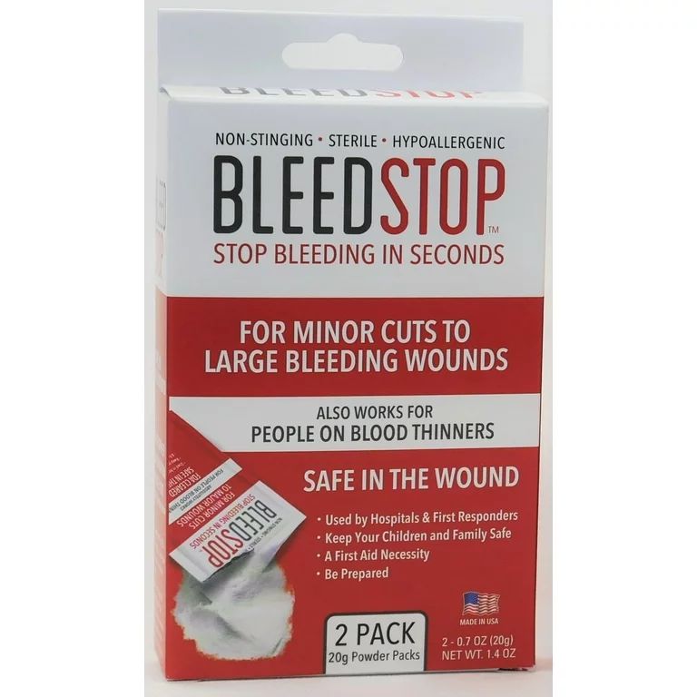 BleedStop Cut & Abrasion Care Powder, 20g Pouches, 2 Pack | Walmart (US)