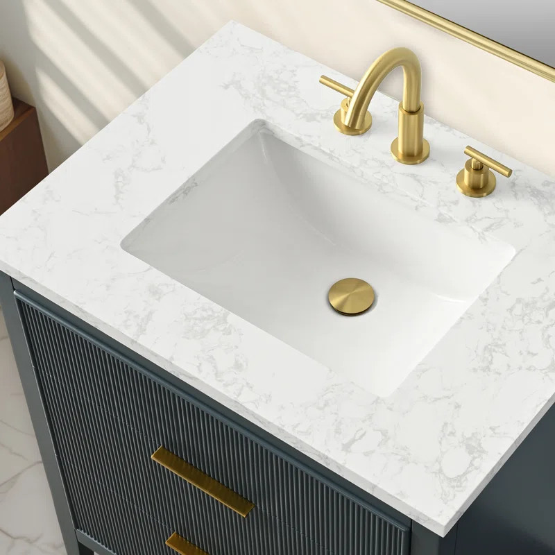 Bilroy Egremt 30'' Single Bathroom Vanity with Engineered Stone Top | Wayfair North America