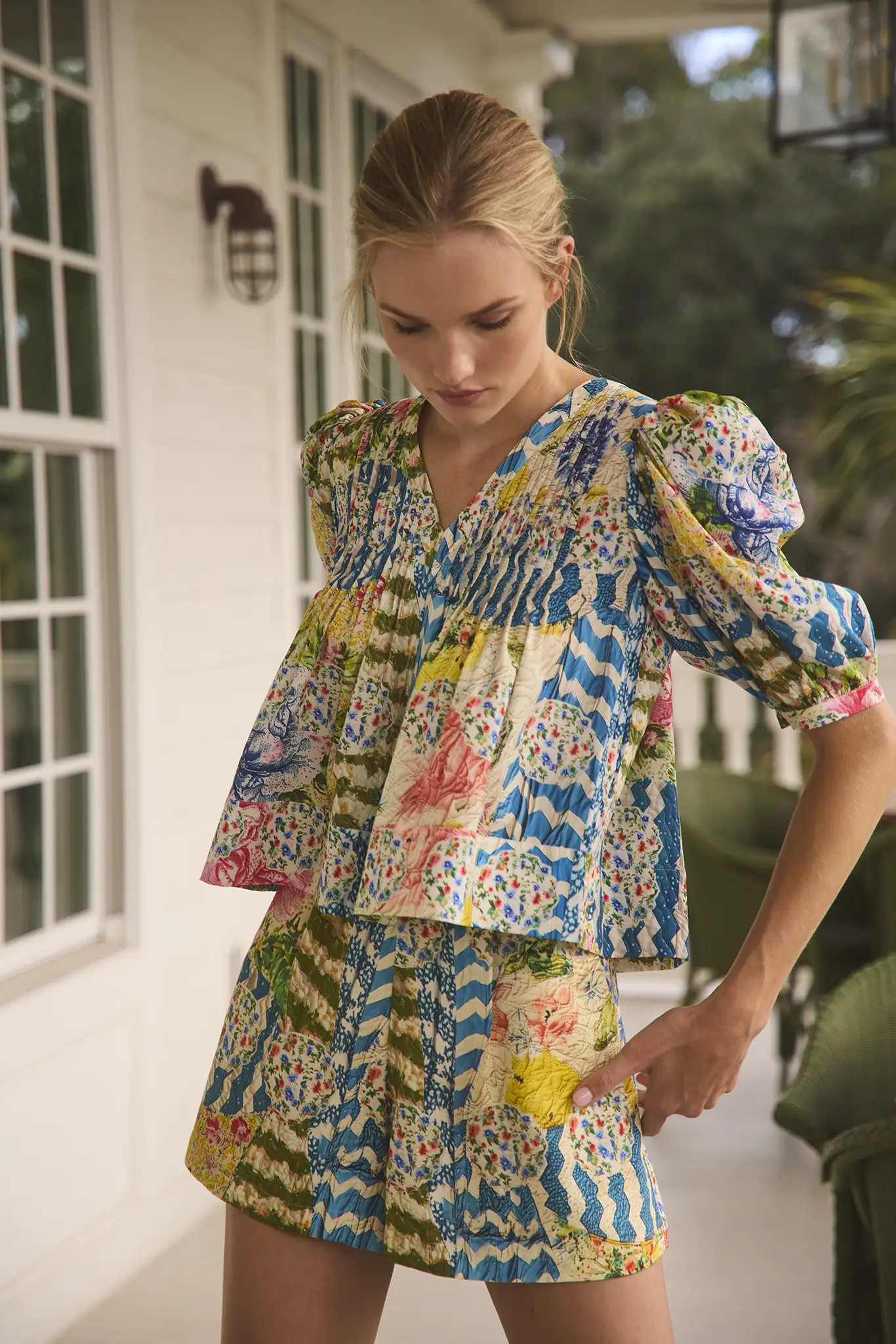 Irene Blouse | Summer Pleated Top | Hunter Bell | Hunter Bell