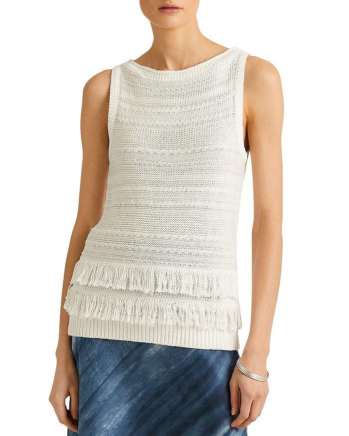 Ralph Lauren Fringe Trim Sleeveless Sweater Back to Results -  Women - Bloomingdale's | Bloomingdale's (US)