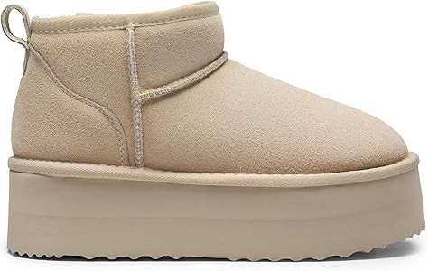 DREAM PAIRS FuzzyClassic Platform Mini Boots for Women Suede Genuine Leather, Classic Winter Ankl... | Amazon (US)