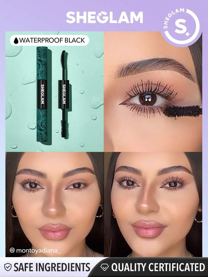 SHEGLAM All-In-One Volume & Length Mascara 2 In 1 Waterproof Volumizing Dual-Ended Brush Lengthen... | SHEIN