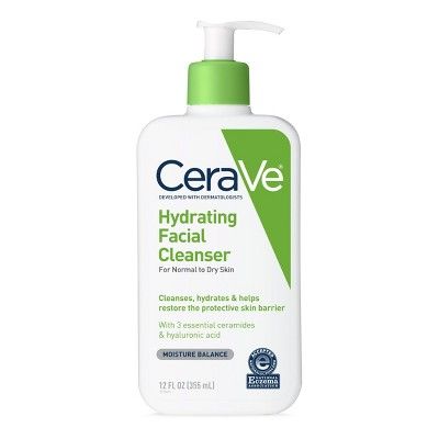 CeraVe Hydrating Facial Cleanser for Normal to Dry Skin, Fragrance Free - 12oz | Target