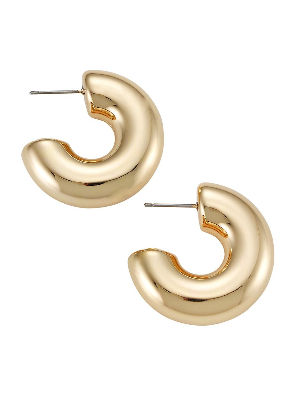 14K Goldplated Tube Hoop Earrings | Saks Fifth Avenue