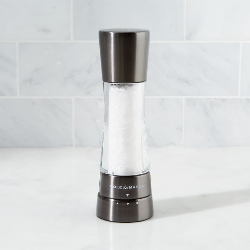 Cole and Mason Derwent Adjustable Gunmetal Salt Mill + Reviews | Crate & Barrel | Crate & Barrel