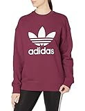 adidas Originals Women's Trefoil Crewneck Sweatshirt, Victory Crimson, 2X | Amazon (US)