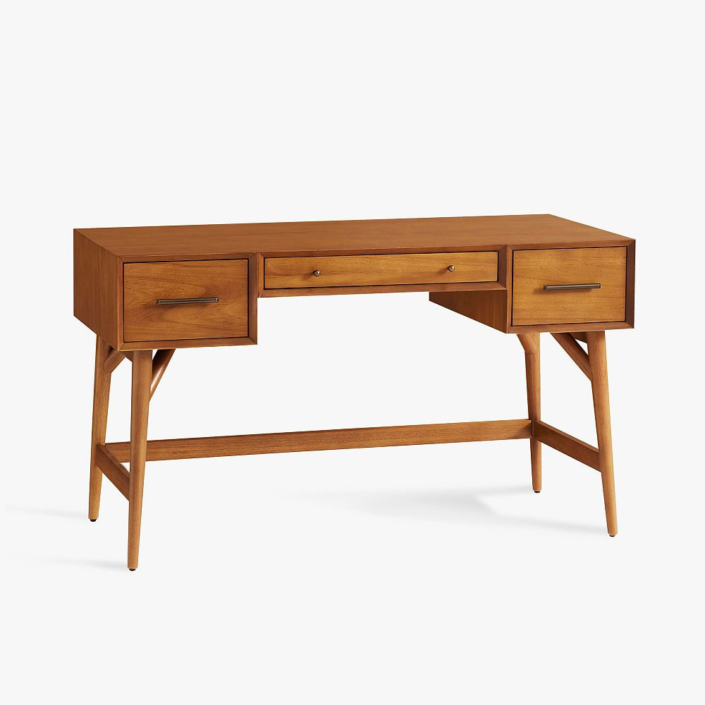 west elm x pbt Mid-Century Desk, Acorn | Pottery Barn Teen