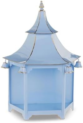 RAZ Imports 20" Blue Pagoda with Gold Trim Wall Lantern, Hangs or Sits | Amazon (US)
