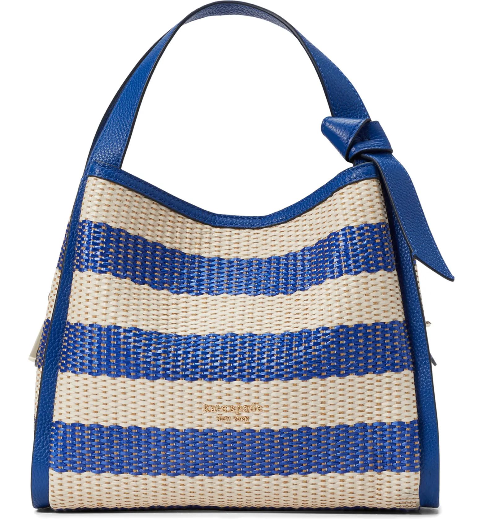 medium knott stripe woven straw shoulder bag | Nordstrom
