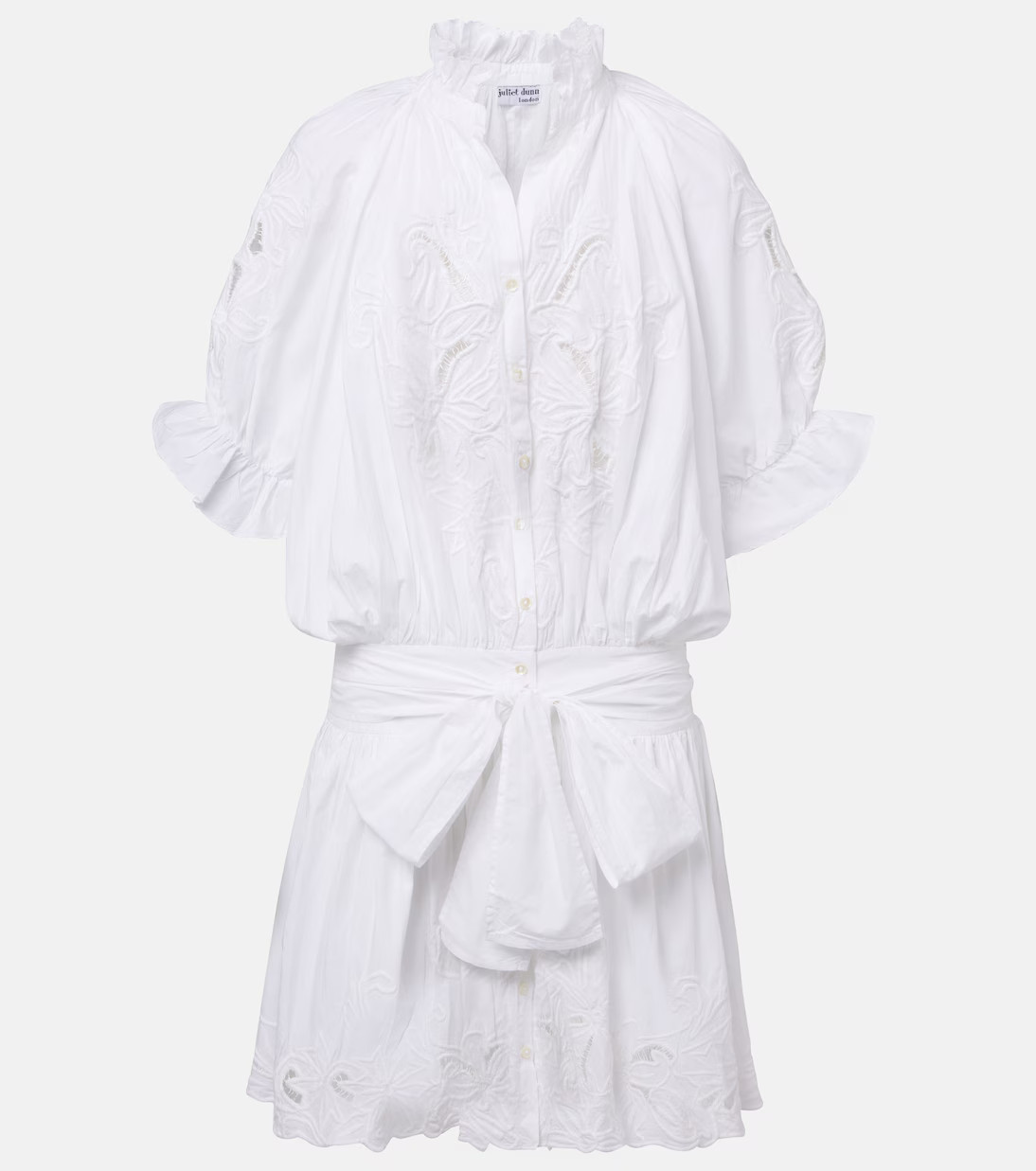 Embroidered cotton poplin minidress | Mytheresa (UK)