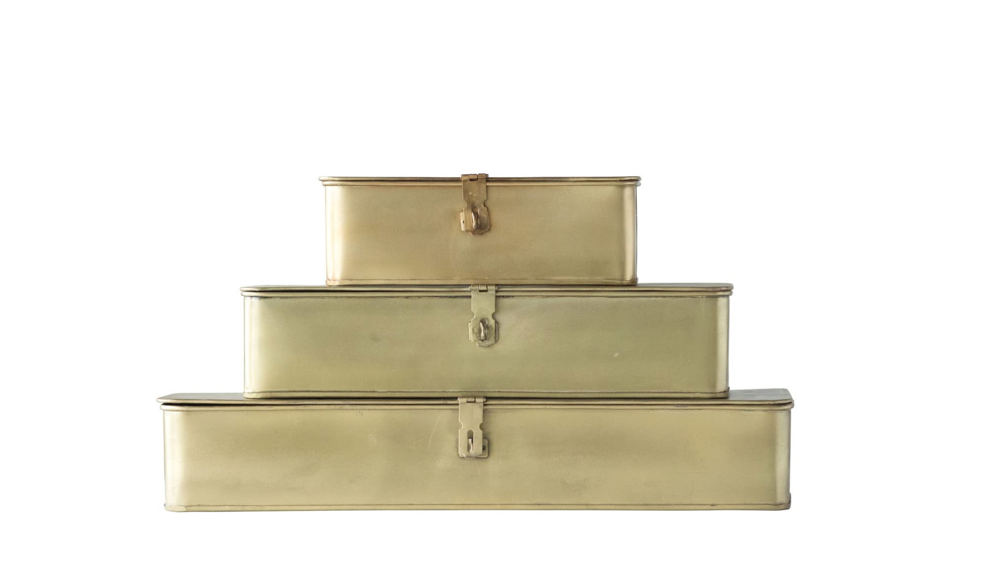 Decorative Metal Boxes with Gold Finish (Set of 3 Sizes) | Amazon (US)