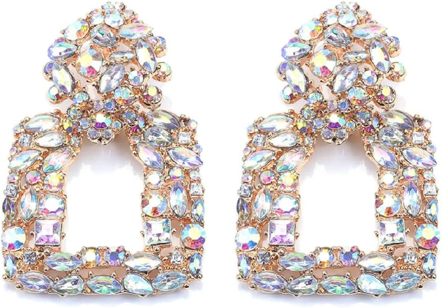 Rectangle Earrings for Women, Rectangle Teardrop Earrings, rectangle Geometric Dangle Earrings Hy... | Amazon (US)