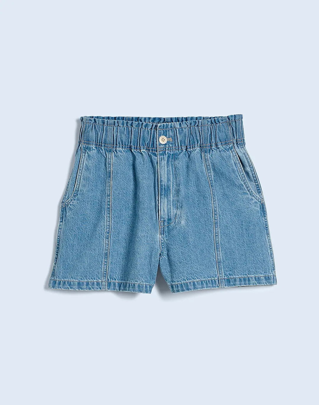Denim Pull-On Paperbag Shorts in Bunten Wash | Madewell