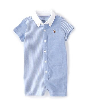 Ralph Lauren Baby Boys 3-24 Months Short-Sleeve Colorblock/Stripe Shortall | Dillard's | Dillard's