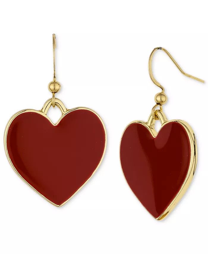 Gold-Tone Color Heart Drop Earrings, Created for Macy's | Macys (US)