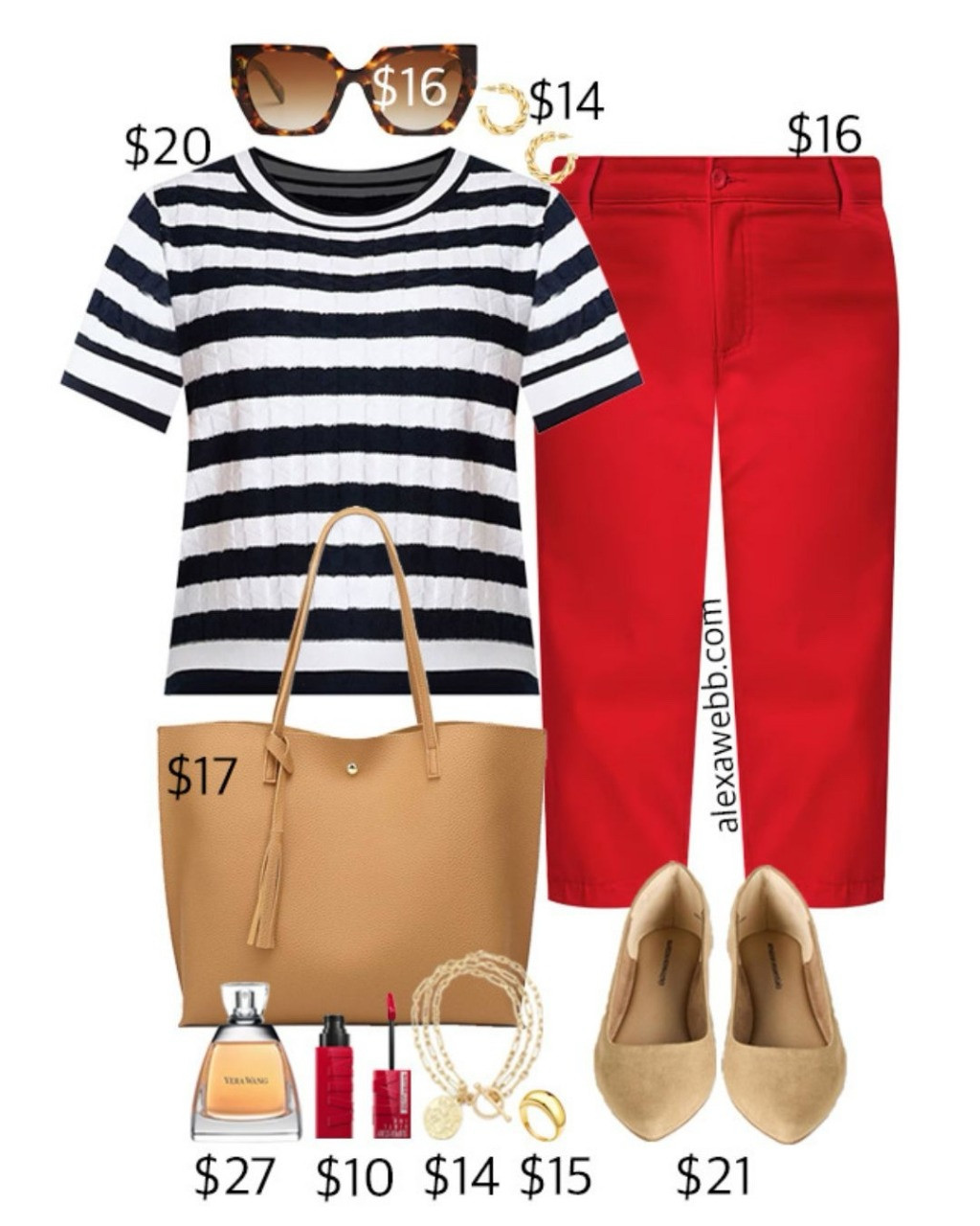 Plus Size on a Budget - Summer Business Casual Outfit Ideas. Two plus size work outfit ideas for summer with a navy and white striped short sleeve sweater top and cropped pants. All on a budget! Alexa Webb #plussize

#LTKStyleTip #LTKPlusSize #LTKOver40