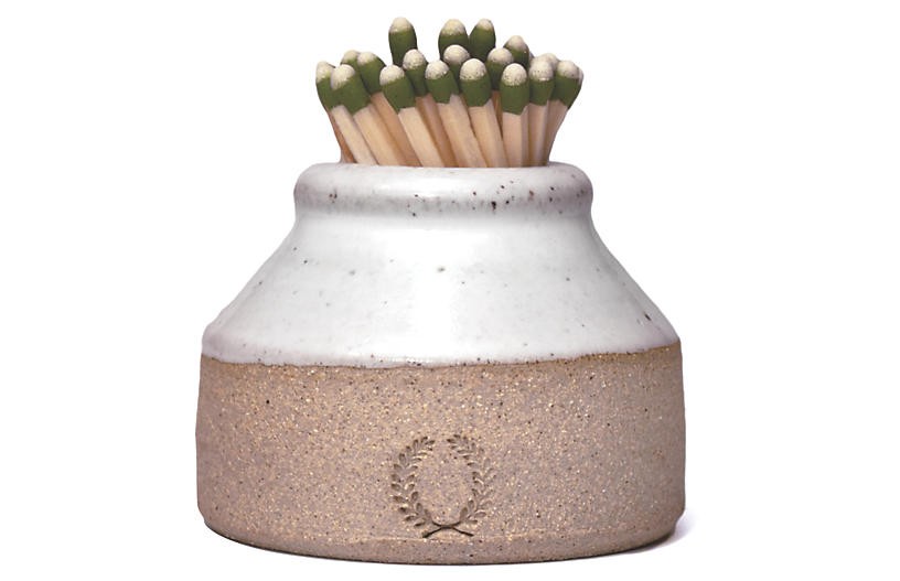 2" Milk Bottle Match Striker, White/Natural | One Kings Lane