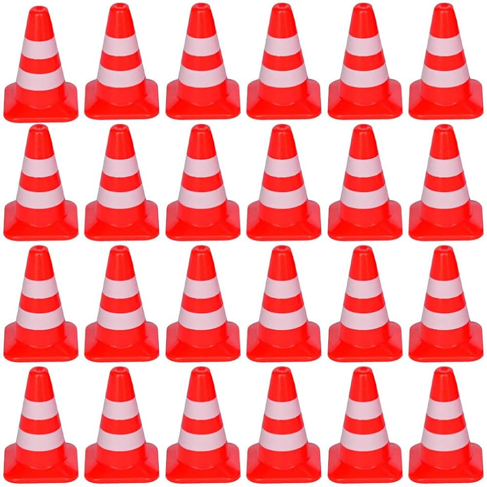 50Pcs Mini Traffic Cones Road Construction Cones Kids Plastic Traffic Signs Toy Sand Table Orname... | Amazon (US)